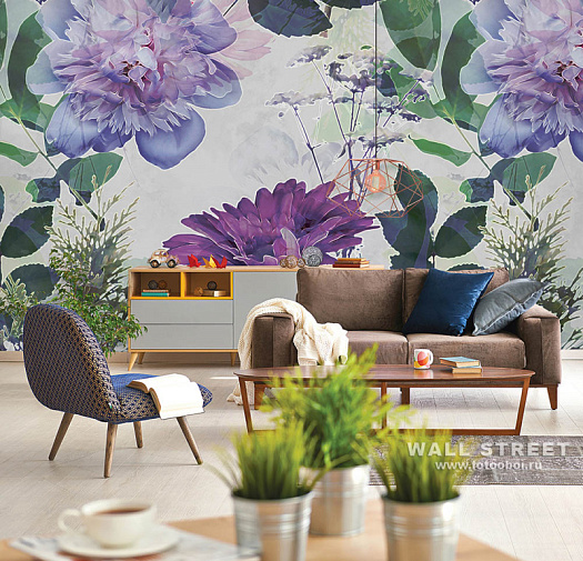 Фотообои в интерьере артикул Floreale 4, ЦВЕТОЧНЫЙ / FLOREALE, Wall street