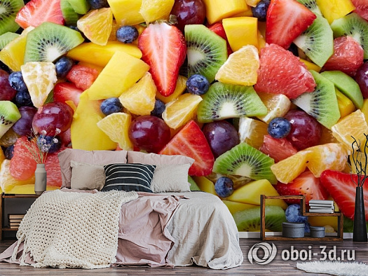 Фотообои в интерьере артикул FRUIT009, Фрукты и ягоды, Design Studio 3D