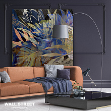 Синее панно для стен Wall street Волборды ART-11